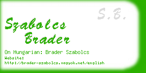 szabolcs brader business card